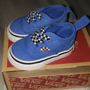 Size 2.0 vans checkered lace   victory blue